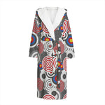 Bullseye Target Pattern Print Hooded Bathrobe