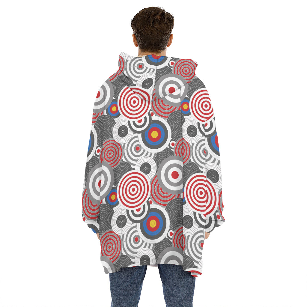 Bullseye Target Pattern Print Hoodie Blanket