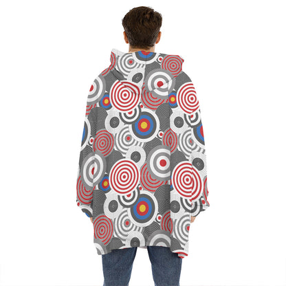 Bullseye Target Pattern Print Hoodie Blanket