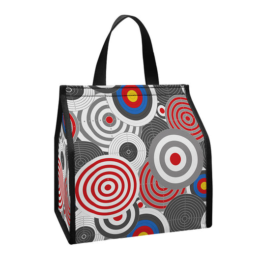 Bullseye Target Pattern Print Insulated Lunch Tote