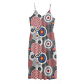 Bullseye Target Pattern Print Jersey Midi Cami Dress