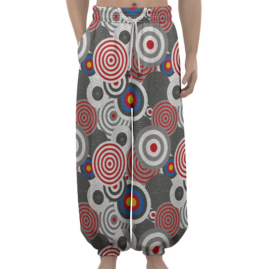 Bullseye Target Pattern Print Lantern Pants