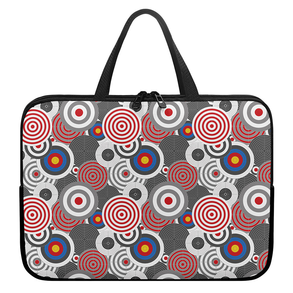 Bullseye Target Pattern Print Laptop Sleeve With Handle
