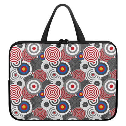 Bullseye Target Pattern Print Laptop Sleeve With Handle