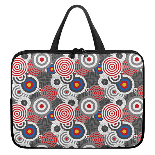 Bullseye Target Pattern Print Laptop Sleeve With Handle