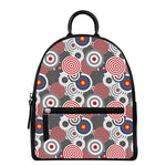 Bullseye Target Pattern Print Leather Backpack