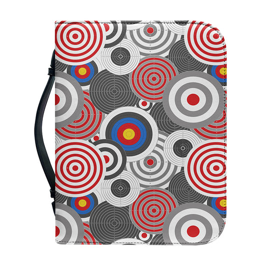 Bullseye Target Pattern Print Leather Bible Cover