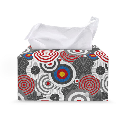 Bullseye Target Pattern Print Leather Tissue Box Cover