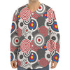 Bullseye Target Pattern Print Long Sleeve Baseball Jersey