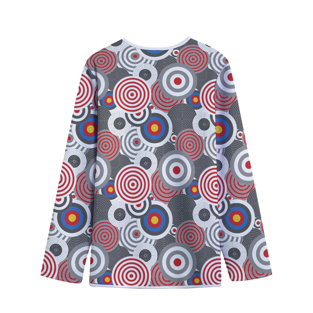 Bullseye Target Pattern Print Long Sleeve Short Coat