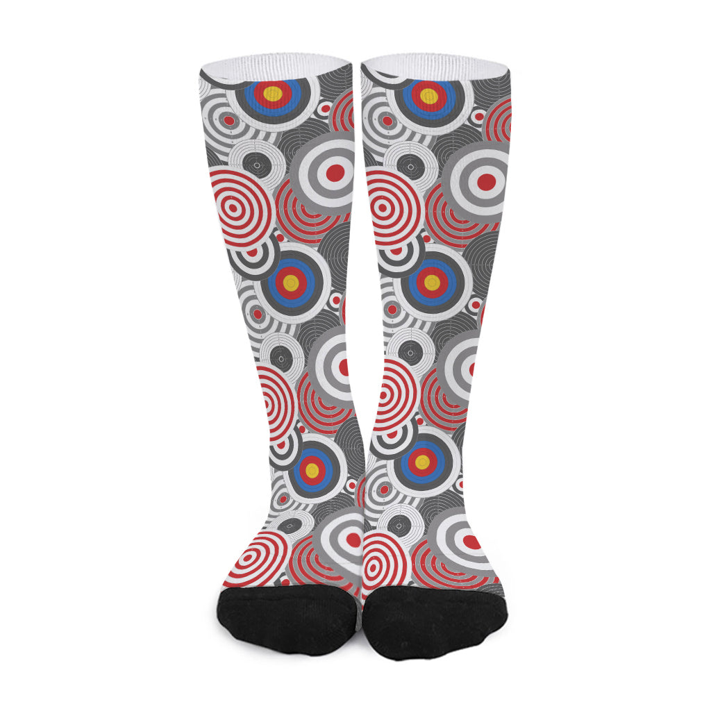 Bullseye Target Pattern Print Long Socks
