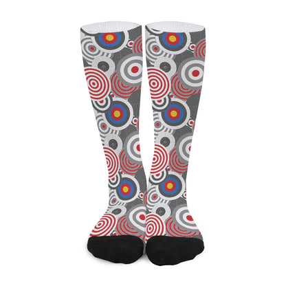 Bullseye Target Pattern Print Long Socks