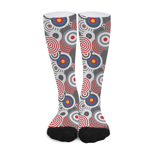 Bullseye Target Pattern Print Long Socks