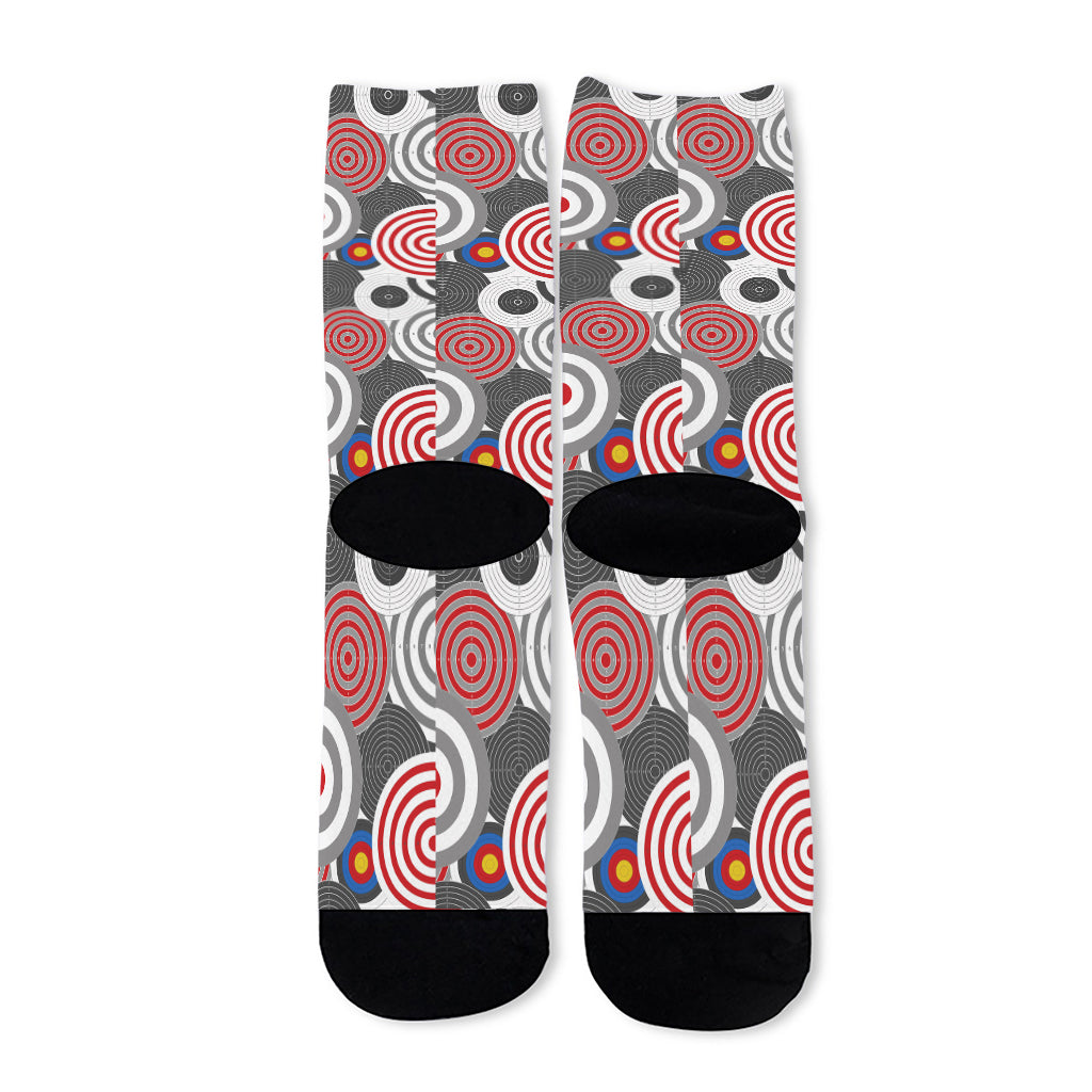 Bullseye Target Pattern Print Long Socks