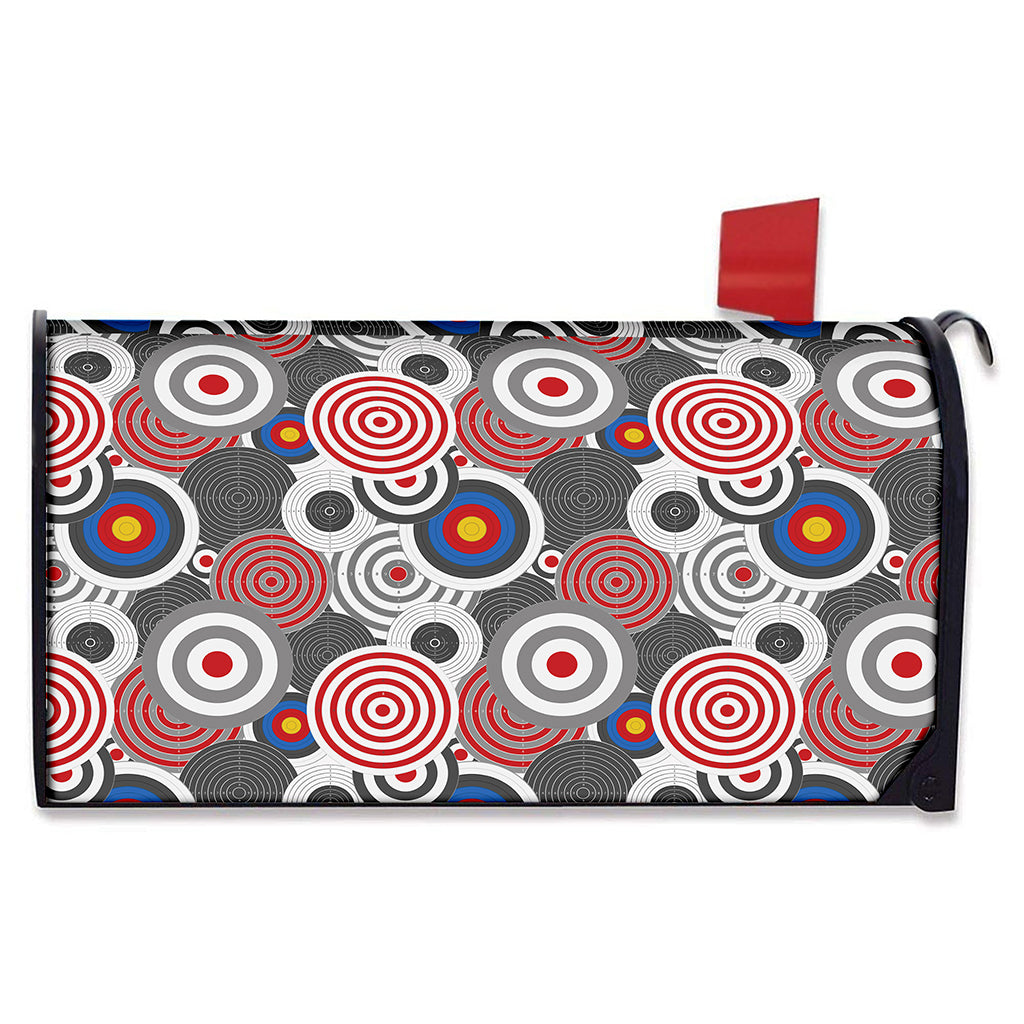 Bullseye Target Pattern Print Mailbox Cover