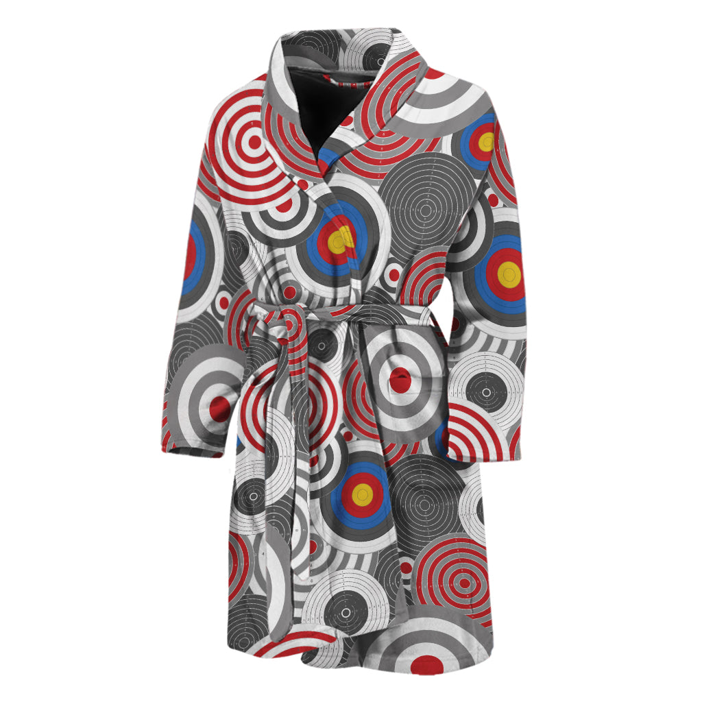 Bullseye Target Pattern Print Men's Bathrobe