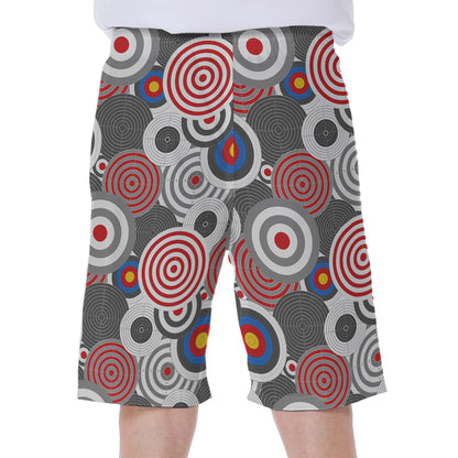 Bullseye Target Pattern Print Men's Beach Shorts