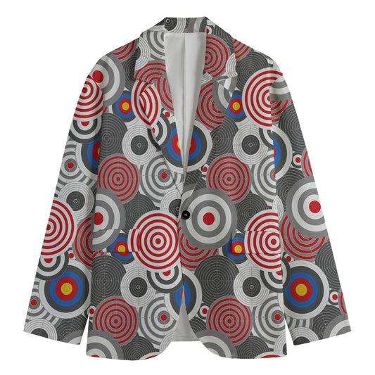 Bullseye Target Pattern Print Men's Blazer
