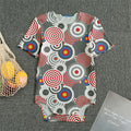 Bullseye Target Pattern Print Men's Bodysuit