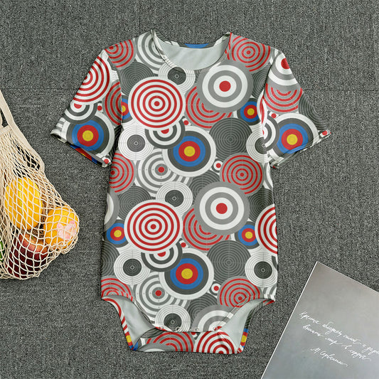 Bullseye Target Pattern Print Men's Bodysuit