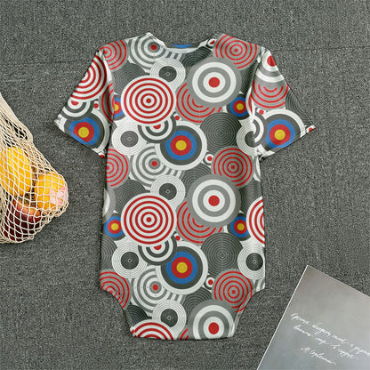 Bullseye Target Pattern Print Men's Bodysuit