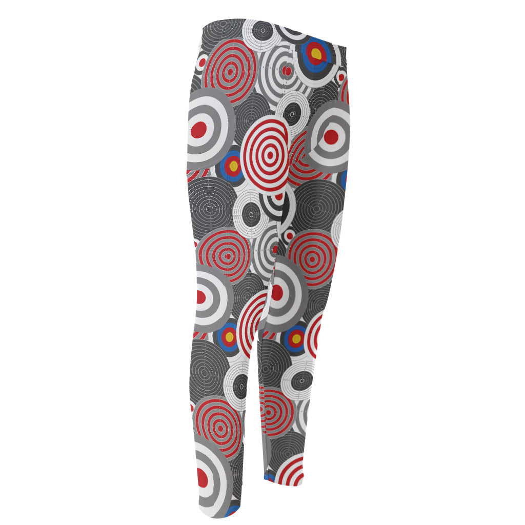 Bullseye Target Pattern Print Men's Compression Pants