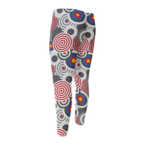 Bullseye Target Pattern Print Men's Compression Pants