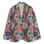Bullseye Target Pattern Print Men's Cotton Blazer