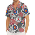 Bullseye Target Pattern Print Men's Deep V-Neck Shirt