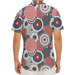 Bullseye Target Pattern Print Men's Deep V-Neck Shirt