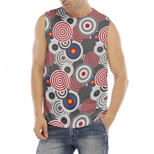 Bullseye Target Pattern Print Men's Fitness Tank Top