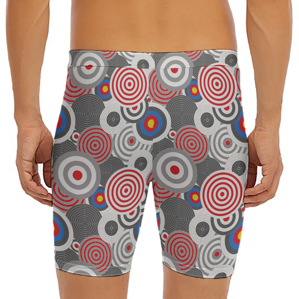Bullseye Target Pattern Print Men's Long Boxer Briefs