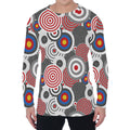 Bullseye Target Pattern Print Men's Long Sleeve T-Shirt