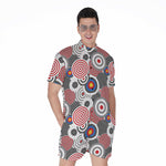 Bullseye Target Pattern Print Men's Rompers