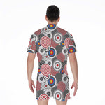 Bullseye Target Pattern Print Men's Rompers