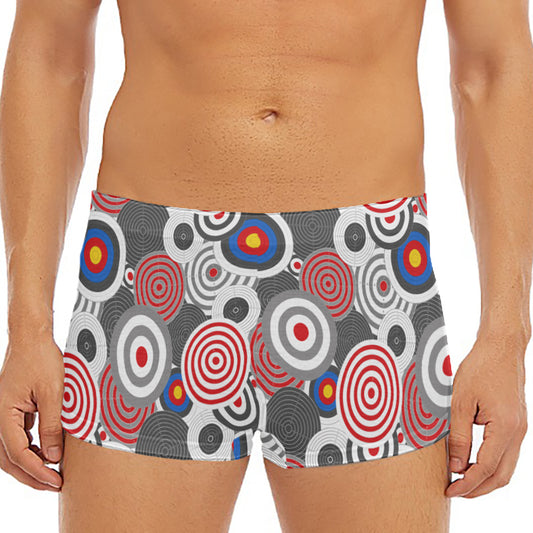 Bullseye Target Pattern Print Men's Short Boxer Briefs
