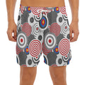 Bullseye Target Pattern Print Men's Split Running Shorts