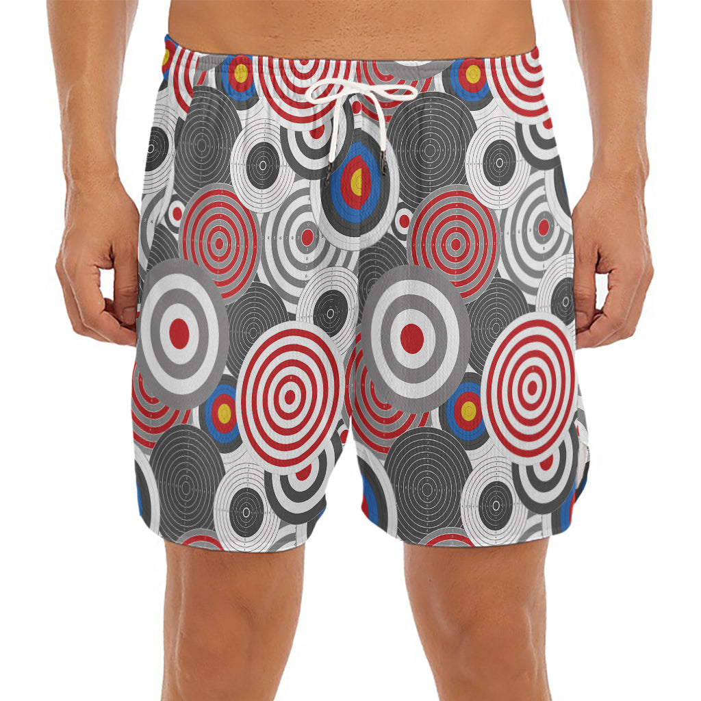 Bullseye Target Pattern Print Men's Split Running Shorts