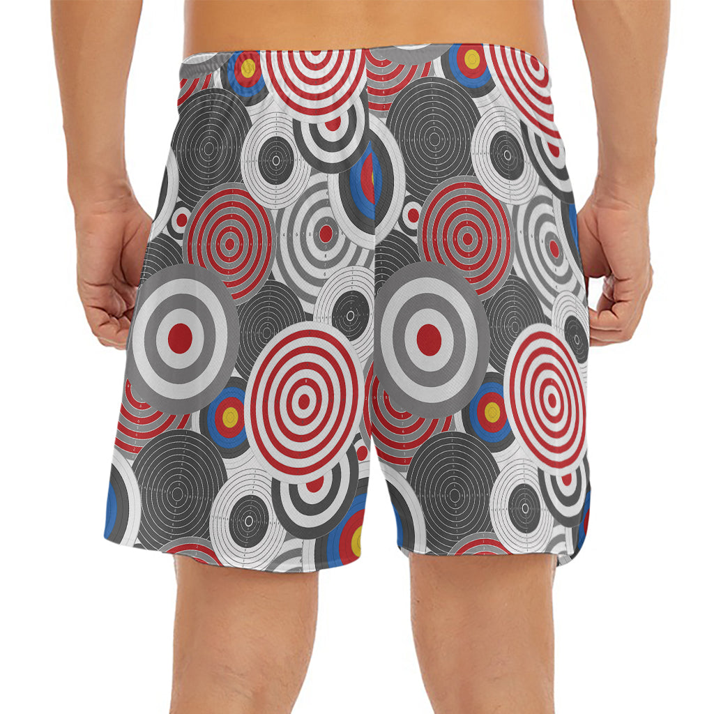 Bullseye Target Pattern Print Men's Split Running Shorts
