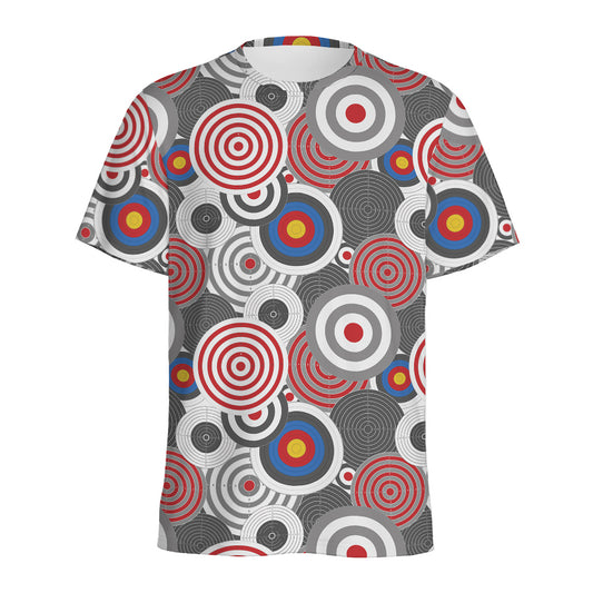Bullseye Target Pattern Print Men's Sports T-Shirt