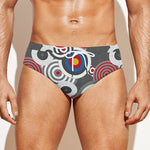 Bullseye Target Pattern Print Men's Swim Briefs