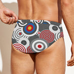Bullseye Target Pattern Print Men's Swim Briefs