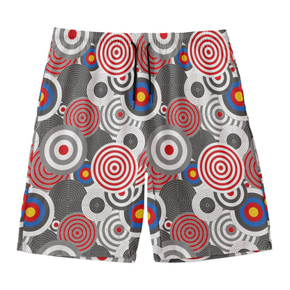 Bullseye Target Pattern Print Men's Swim Trunks