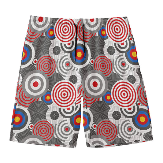 Bullseye Target Pattern Print Men's Swim Trunks