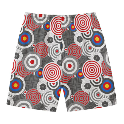 Bullseye Target Pattern Print Men's Swim Trunks