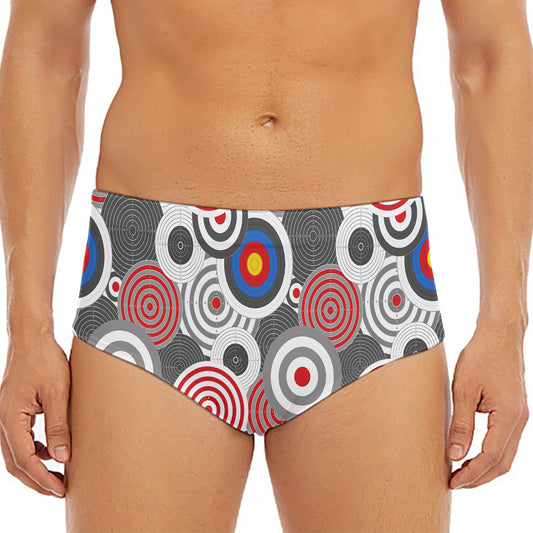 Bullseye Target Pattern Print Men's Triangle Swim Briefs