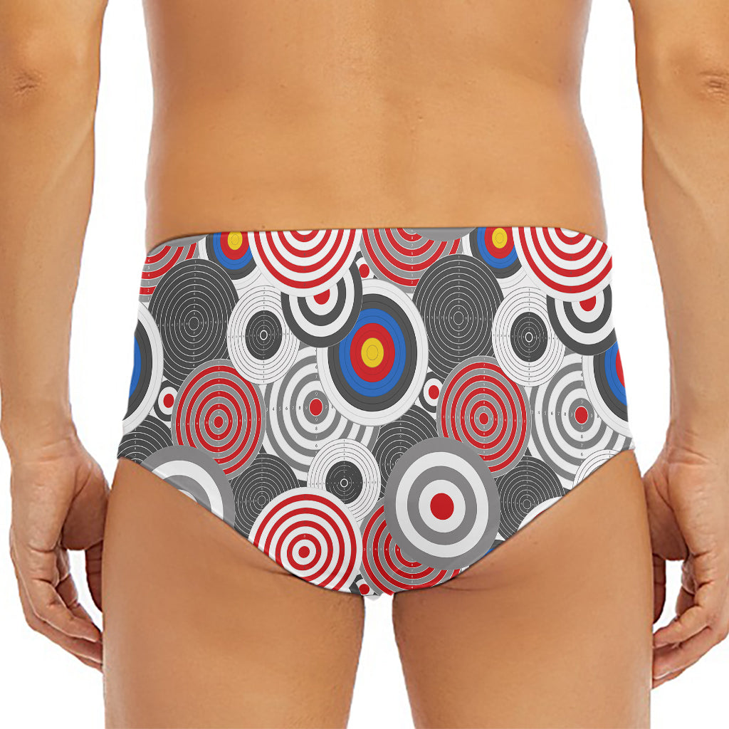 Bullseye Target Pattern Print Men's Triangle Swim Briefs