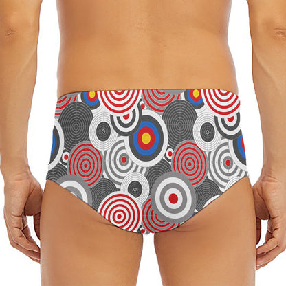Bullseye Target Pattern Print Men's Triangle Swim Briefs