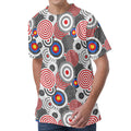 Bullseye Target Pattern Print Men's Velvet T-Shirt