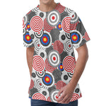 Bullseye Target Pattern Print Men's Velvet T-Shirt